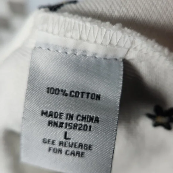 Angel Kiss daisy jean jacket crop denim L Large white daisy flower embroidered - Picture 6 of 7